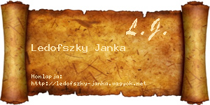 Ledofszky Janka névjegykártya
